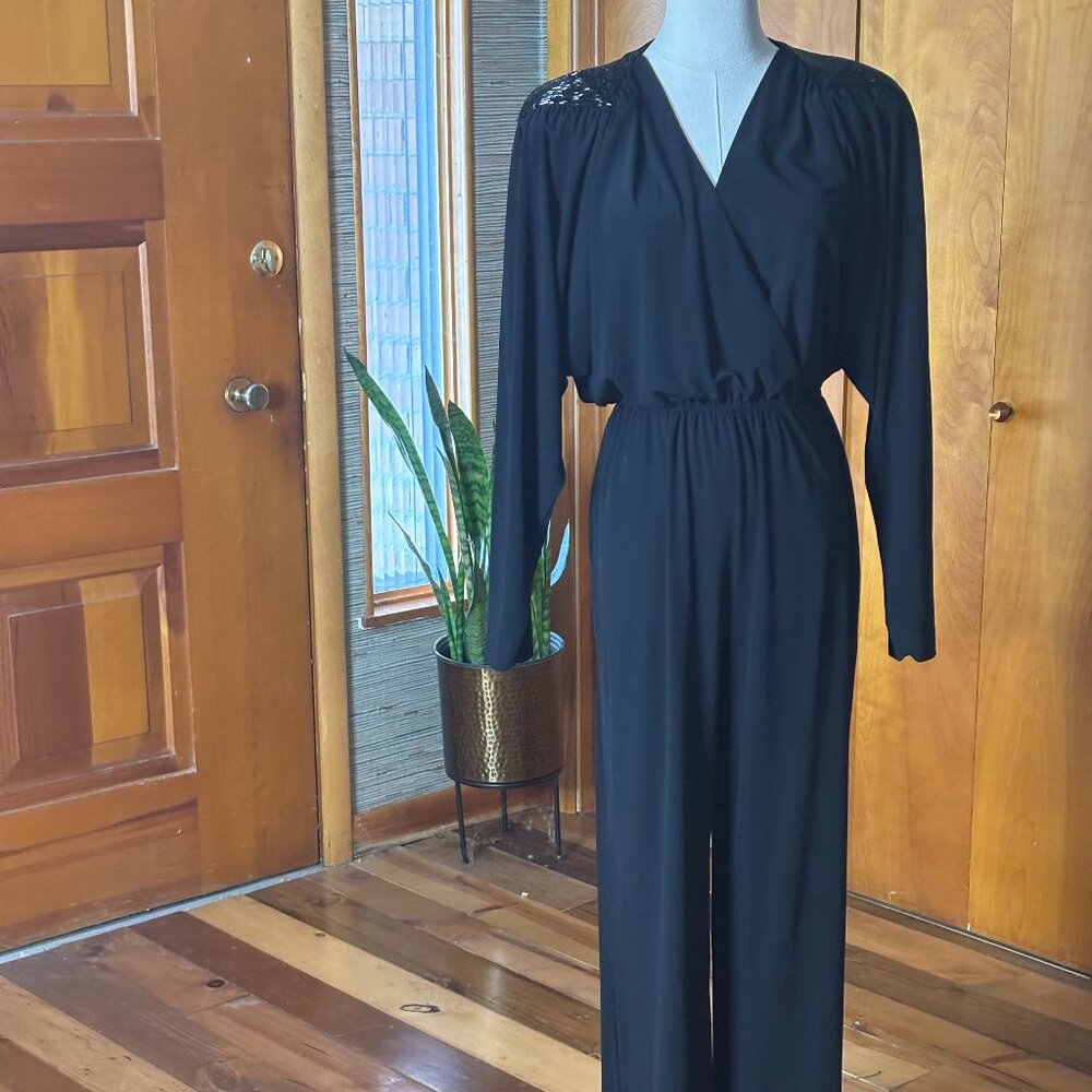 1980's Black Pantsuit Size 10